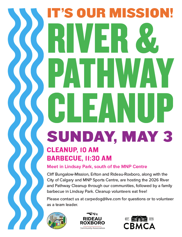 Rideau Roxboro River and Pathway Cleanup – Sunday, May 3, 10am – 12pm